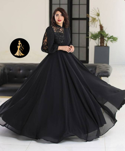 پیراهن مجلسی زنانه کرپ حریر و خرج کار مدل (گلرخ)
