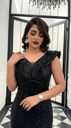پیراهن مجلسی مزونی با پولک و ملیله کار شده مدل (شیما)