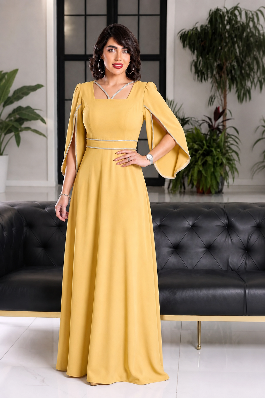 پیراهن مجلسی دالقیچ پوشیده مدل (نلا)