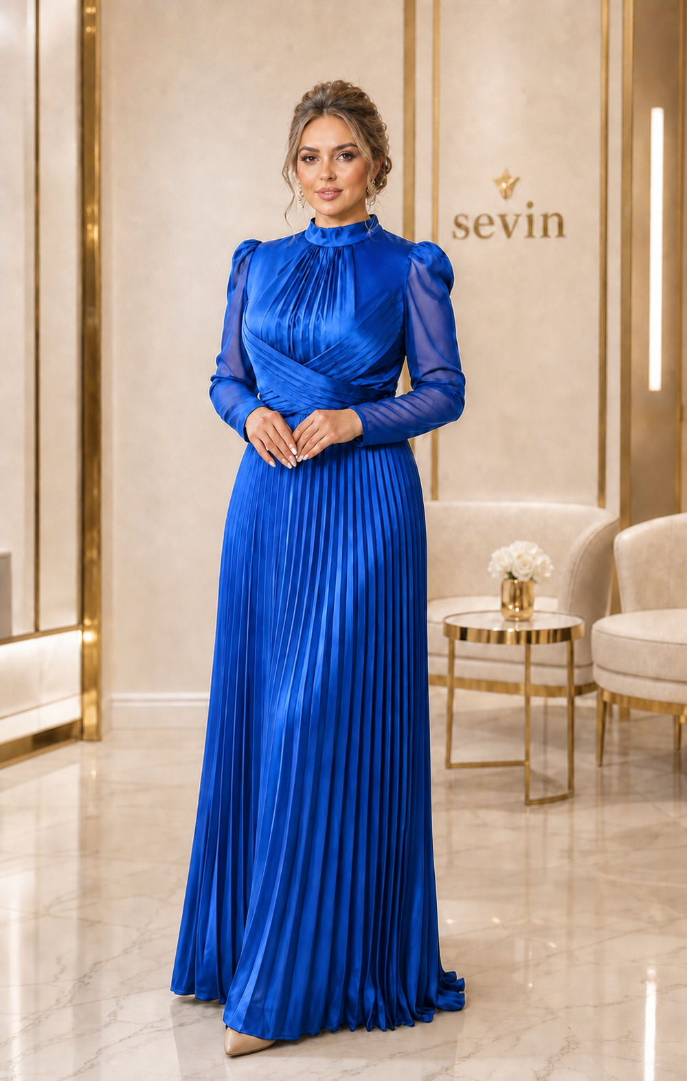 پیراهن مجلسی ساتن پیلیسه مدل (پروانه)