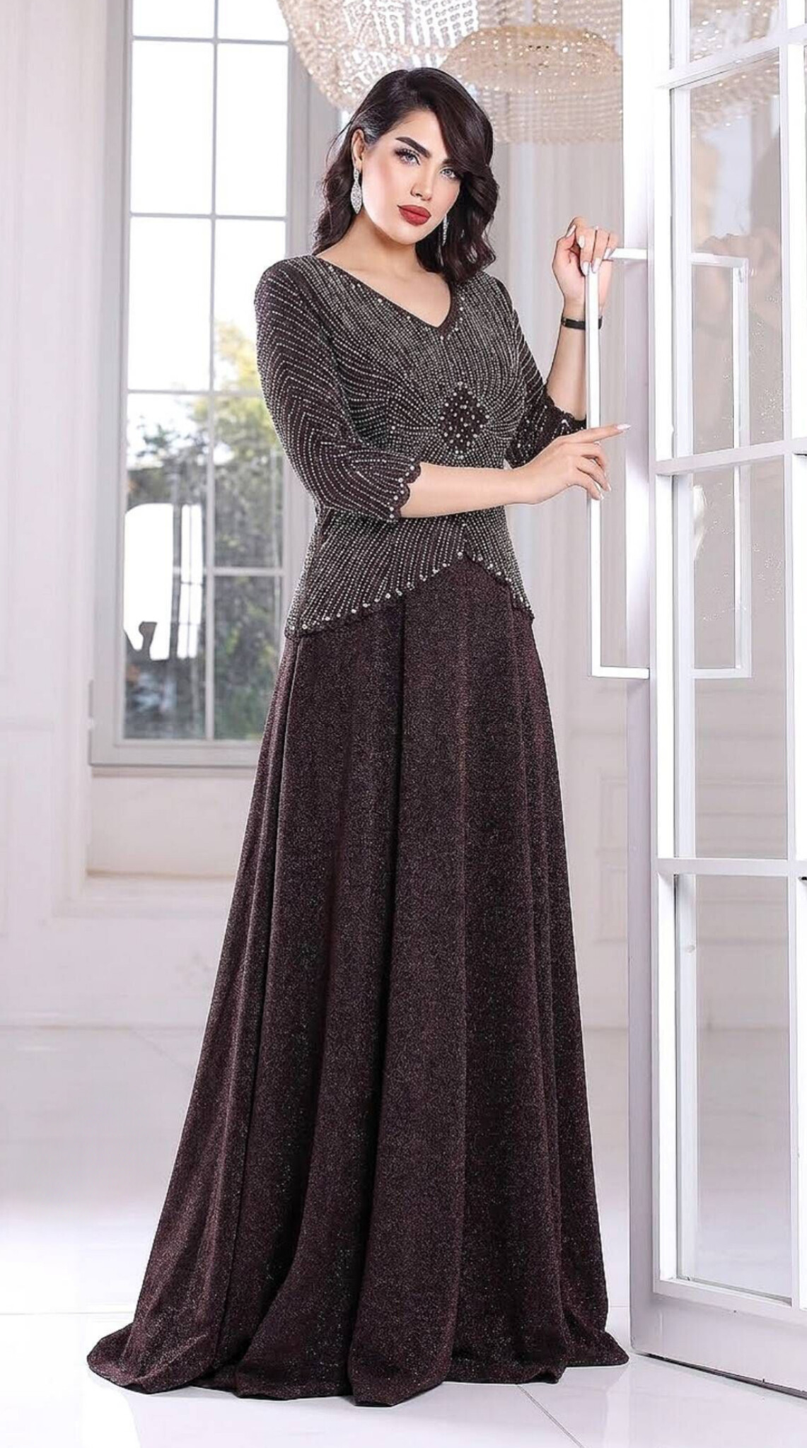 پیراهن مجلسی لمه سایز بزرگ مدل (روناک)