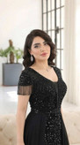 پیراهن مجلسی پولکی دو دامنه توری مدل (تابان)